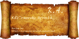 Körmendy Arnold névjegykártya