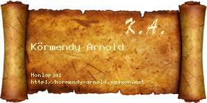 Körmendy Arnold névjegykártya